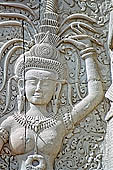 Angkor Wat temple, the fourth enclosure, the bas reliefs of the west gopura, superbly preserved devatas, either individually or in groups of two or three, amongst the finest in the monument. 